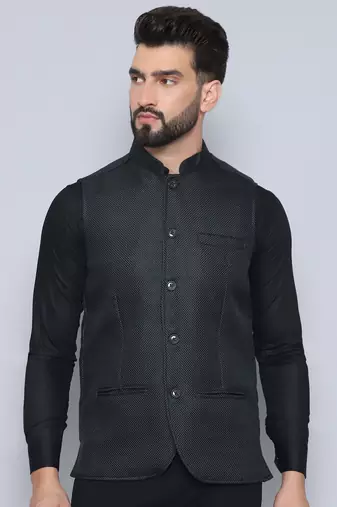 Nehru jacket with welt pockets