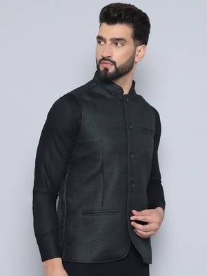 Nehru jacket with welt pockets 4