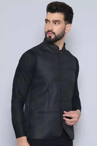 Nehru jacket with welt pockets