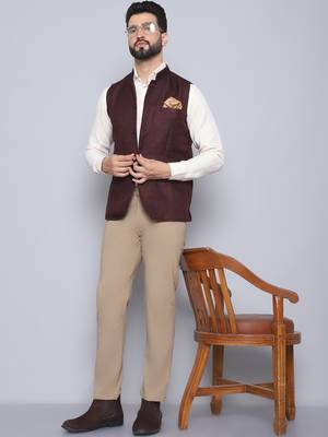 Nehru jacket with welt pockets 1