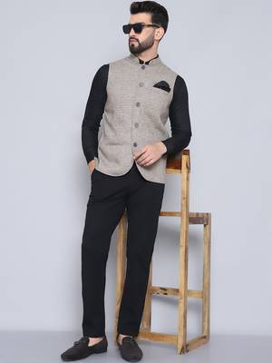 Nehru jacket with welt pockets 1