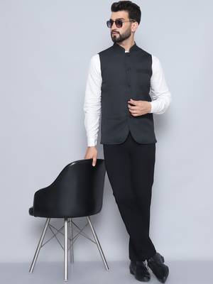 Nehru jacket with welt pockets 1