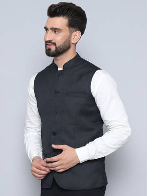 Nehru jacket with welt pockets 4