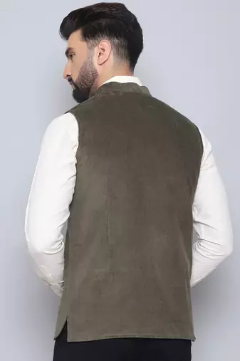 Nehru jacket with welt pockets