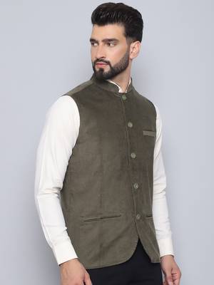 Nehru jacket with welt pockets 4