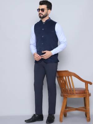 Nehru jacket with welt pockets 1