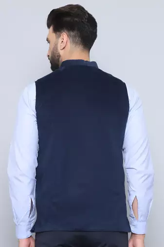 Nehru jacket with welt pockets