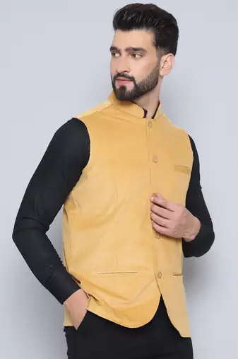 Nehru jacket with welt pockets