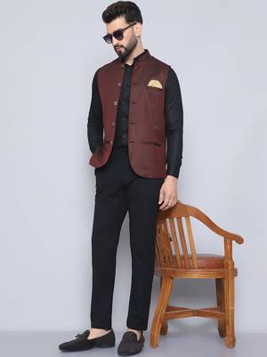 Nehru jacket with welt pockets 1