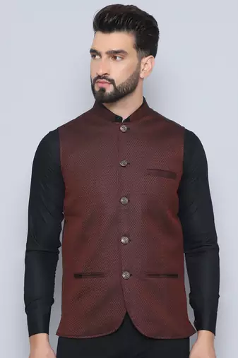 Nehru jacket with welt pockets