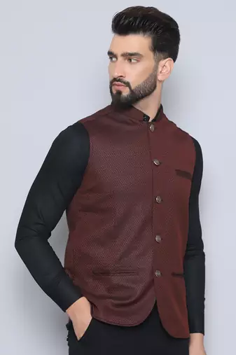 Nehru jacket with welt pockets