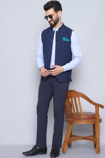 Nehru jacket with welt pockets