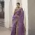 Purple Color  Codes And Sequins Fancy Fabric Wedding Wear Saree With Blouse Fabric