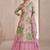 Baby pink muslin hand embelished work sharara suit