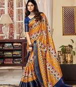 Chiku Designer Digital Printed Satin Saree With Blouse