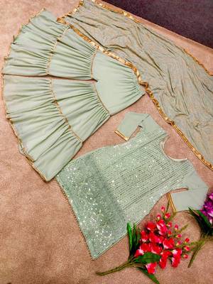 Pista Colour Beautiful Faux Georgette Fabric Fully Stitched Sharara Suit 5