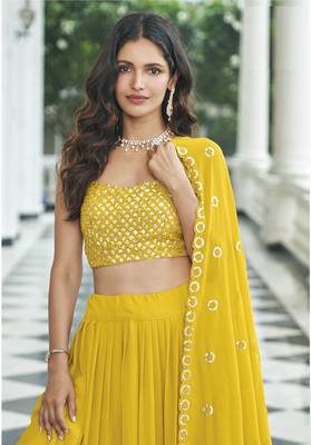 READYMADE 42 SIZE GEORGETTE LEHENGA CHOLI  3