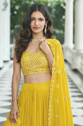 READYMADE 42 SIZE GEORGETTE LEHENGA CHOLI 