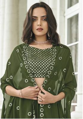 GEORGETTE GREEN LEHENGA CHOLI 3