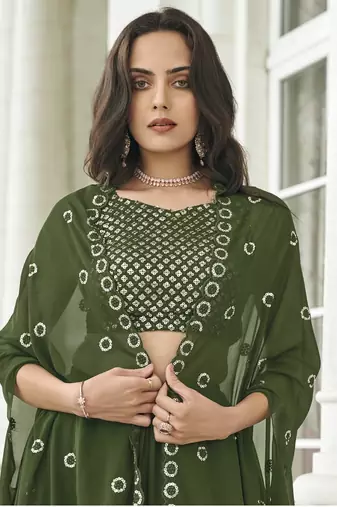 GEORGETTE GREEN LEHENGA CHOLI