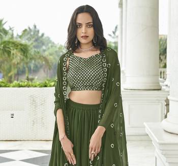 GEORGETTE GREEN LEHENGA CHOLI 4