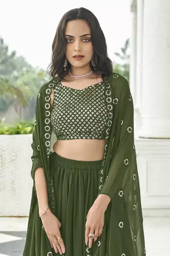 GEORGETTE GREEN LEHENGA CHOLI