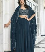 GEORGETTE BLUE LEHENGA CHOLI 