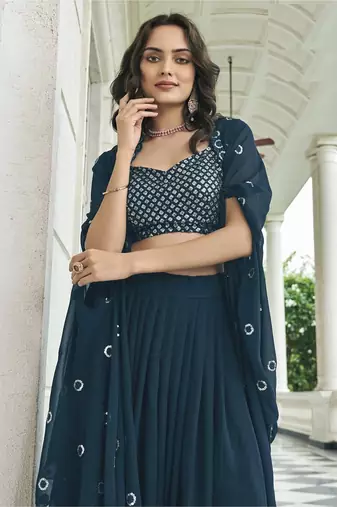 GEORGETTE BLUE LEHENGA CHOLI 