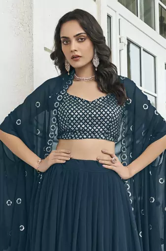 GEORGETTE BLUE LEHENGA CHOLI 