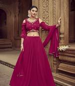  PINK GEORGETTE HANDWORK LEHENGA CHOLI 