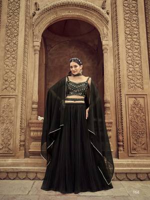 Black Georgette Lehenga Choli For Women 1