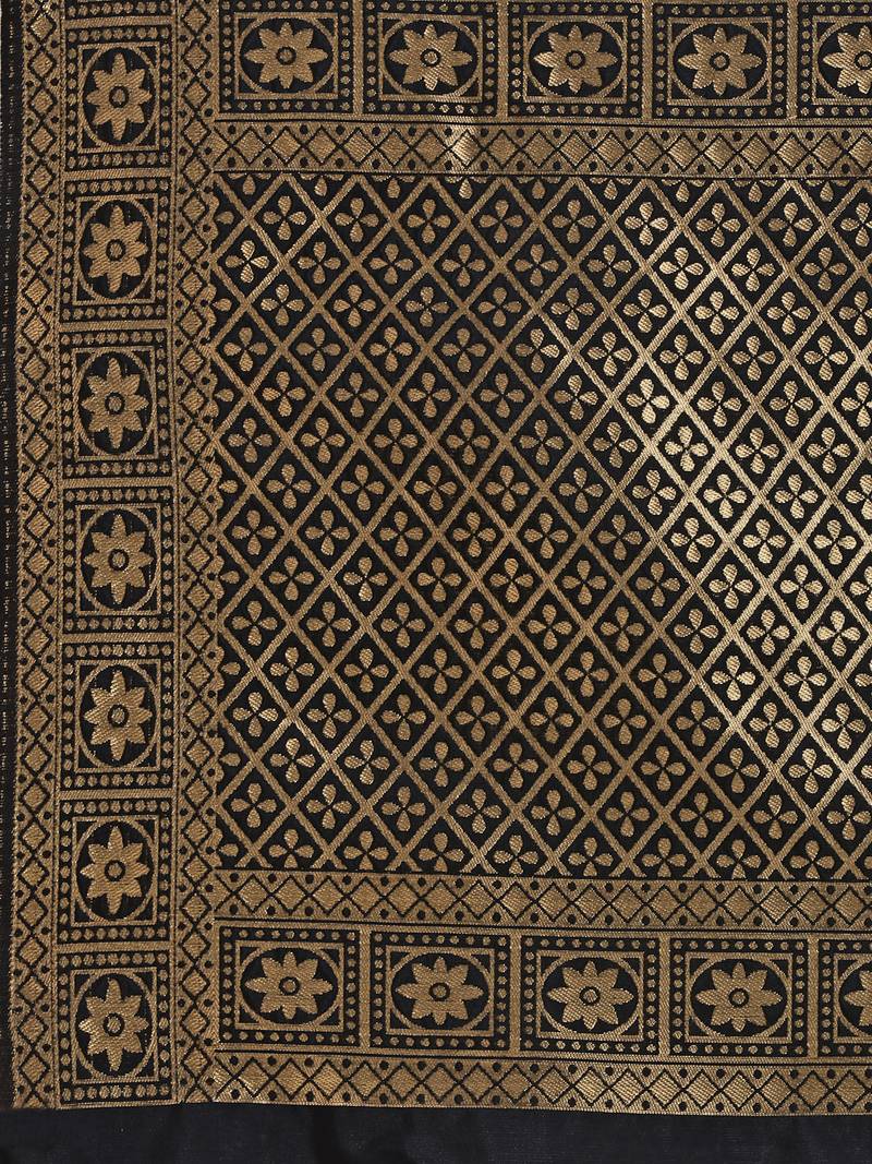 Silk Blend Unstitched Churidar Dress Material With Banarasi Dupatta