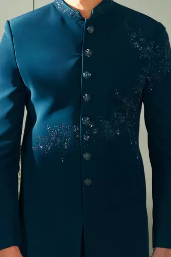 Sea green suit jodhpuri sherwani with beautifull indian embroidery ethnic wear for men's