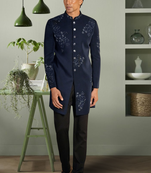 Navy blue suit jodhpuri sherwani with beautifull indian embroidery ethnic wear for men's