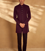 Wine suit jodhpuri sherwani with beautiful hand work design