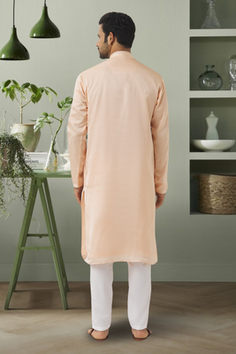Cream ps mirror embroidery kurta pyjama indian traditional wear 3