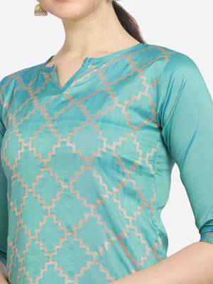 Silk Blend Unstitched Churidar Dress Material With Banarasi Dupatta 4