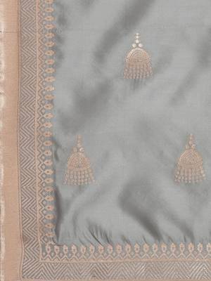 Silk Blend Unstitched Churidar Dress Material With Banarasi Dupatta 6