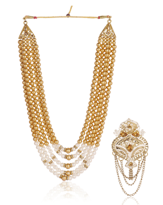   pearl beads dulha groom sherwani mala for   for wedding | exquisite groom mala | perfect for groom 1