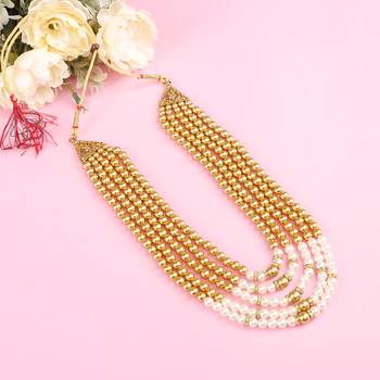   pearl beads dulha groom sherwani mala for   for wedding | exquisite groom mala | perfect for groom 4