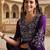 Purple color silk blended zari work fancy gown and dupatta set 