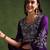 Purple color silk blended zari work fancy gown and dupatta set 