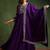 Purple color silk blended zari work fancy gown and dupatta set 