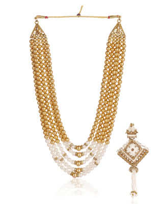   pearl beads dulha groom sherwani mala for   for wedding | exquisite groom mala | perfect for groom 1