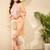 Women Peach color viscose rayon mirror work fancy kurta and bottom set