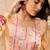Women Peach color viscose rayon mirror work fancy kurta and bottom set