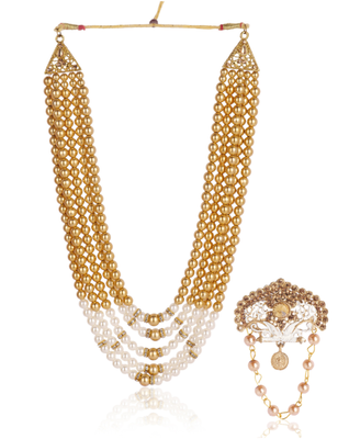   pearl beads dulha groom sherwani mala for   for wedding | exquisite groom mala | perfect for groom 1