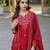 Red color silk blend sequinned work fancy kurta, bottom and dupatta set