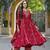 Red color silk blend sequinned work fancy kurta, bottom and dupatta set