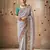 Organza silk embroidered saree in light grey